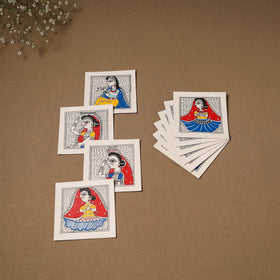 Multicolor - madhubani handpainted wall decor cards (set