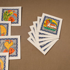Multicolor - madhubani handpainted wall decor cards (set