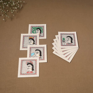 Multicolor - madhubani handpainted wall decor cards (set