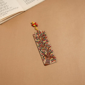 Madhubani handpainted wooden bookmark 03 - handcrafted