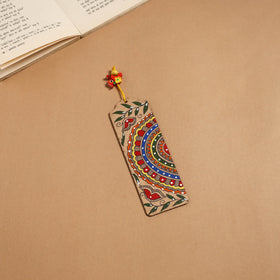 Madhubani handpainted wooden bookmark 03 - handcrafted