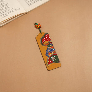 Madhubani handpainted wooden bookmark 07 - handcrafted