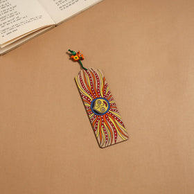 Madhubani handpainted wooden bookmark 07 - handcrafted