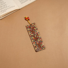 Madhubani handpainted wooden bookmark 08 - handcrafted