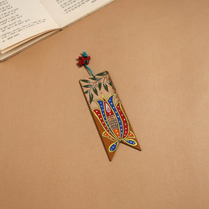 Madhubani handpainted wooden bookmark 13 - handcrafted