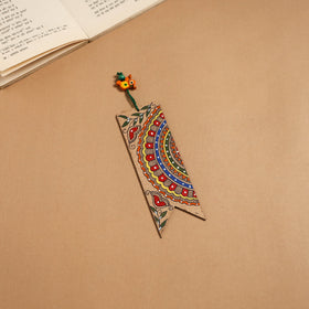 Madhubani handpainted wooden bookmark 14 - handcrafted