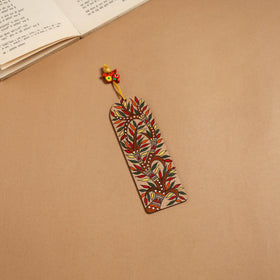 Madhubani handpainted wooden bookmark 15 - handcrafted