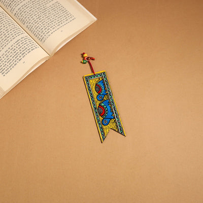 Multicolor - madhubani handpainted wooden bookmark 15