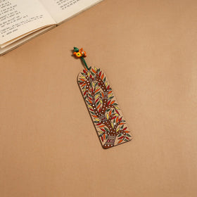 Madhubani handpainted wooden bookmark 18 - handcrafted