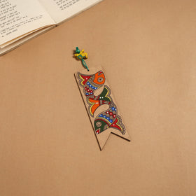 Madhubani handpainted wooden bookmark 19 - handcrafted