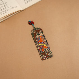 Madhubani handpainted wooden bookmark 21 - handcrafted