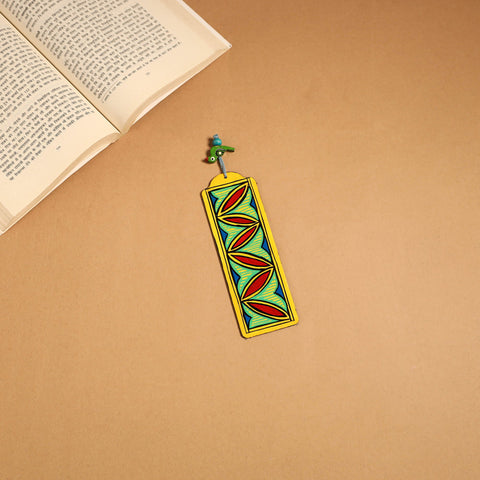 Multicolor - madhubani handpainted wooden bookmark 22