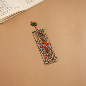 Madhubani handpainted wooden bookmark 22 - handcrafted