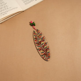 Madhubani handpainted wooden bookmark 23 - handcrafted