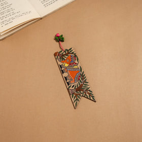 Madhubani handpainted wooden bookmark 27 - handcrafted
