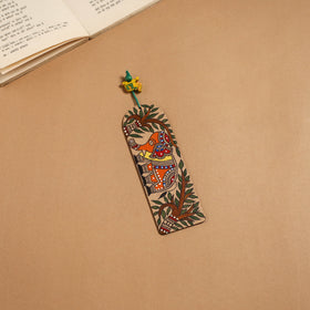 Madhubani handpainted wooden bookmark 31 - handcrafted