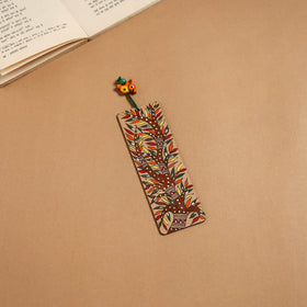 Madhubani handpainted wooden bookmark 33 - handcrafted