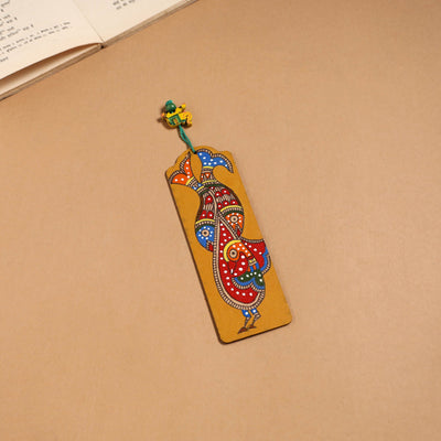 Multicolor - madhubani handpainted wooden bookmark 41