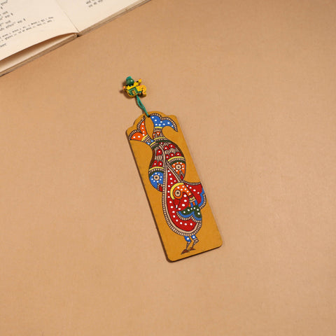 Multicolor - madhubani handpainted wooden bookmark 41