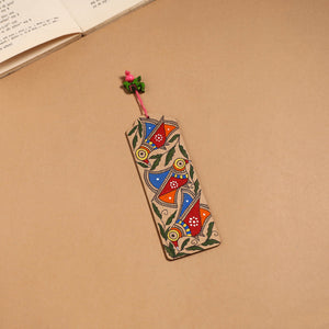 Multicolor - madhubani handpainted wooden bookmark 42