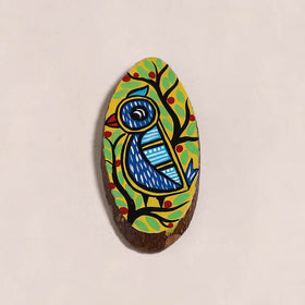 Madhubani handpainted wooden fridge magnet 09 - handcrafted