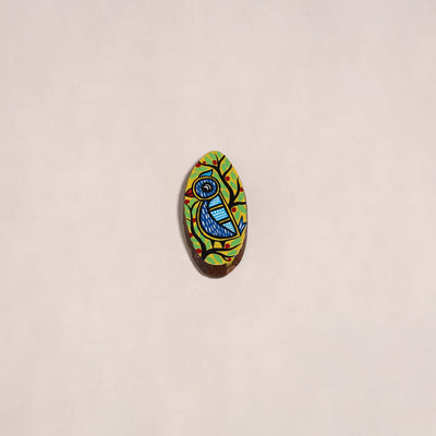 Madhubani handpainted wooden fridge magnet 09 - handcrafted