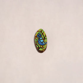 Madhubani handpainted wooden fridge magnet 09 - handcrafted