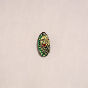 Madhubani handpainted wooden fridge magnet 14 - handcrafted