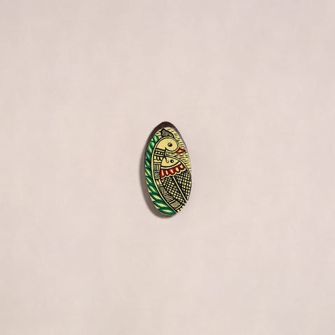 Madhubani handpainted wooden fridge magnet 14 - handcrafted