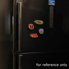 Multicolor - madhubani handpainted wooden fridge magnet 30