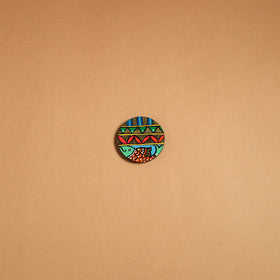 Multicolor - madhubani handpainted wooden fridge magnet 32