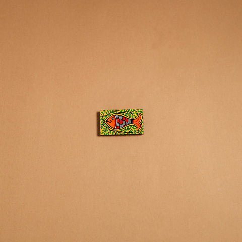 Multicolor - madhubani handpainted wooden fridge magnet 37