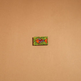 Multicolor - madhubani handpainted wooden fridge magnet 37