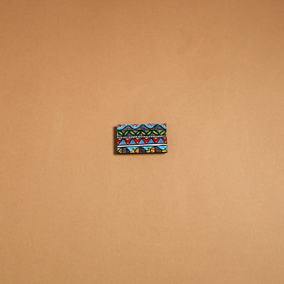 Multicolor - madhubani handpainted wooden fridge magnet 38