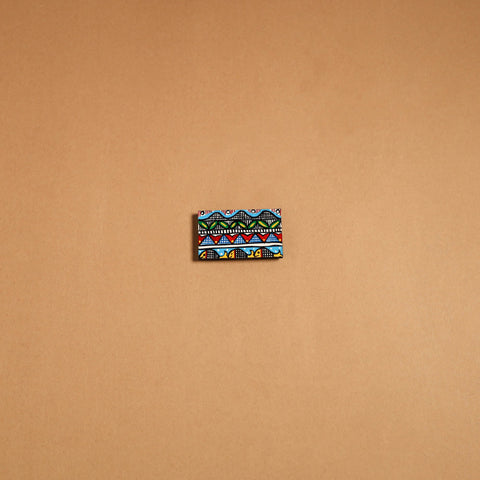 Multicolor - madhubani handpainted wooden fridge magnet 38