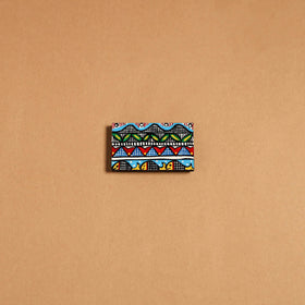 Multicolor - madhubani handpainted wooden fridge magnet 38