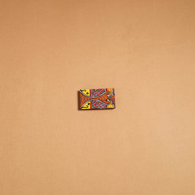 Multicolor - madhubani handpainted wooden fridge magnet 39