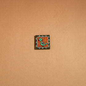 Multicolor - madhubani handpainted wooden fridge magnet 44