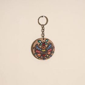 Madhubani handpainted wooden keychain 05 - handcrafted