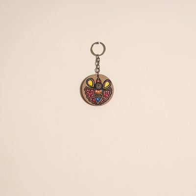 Madhubani handpainted wooden keychain 06 - handcrafted