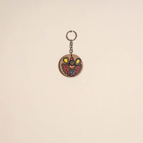 Madhubani handpainted wooden keychain 06 - handcrafted