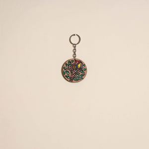 Madhubani handpainted wooden keychain 07 - handcrafted