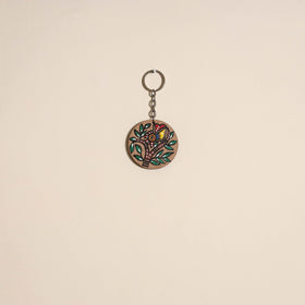 Madhubani handpainted wooden keychain 07 - handcrafted