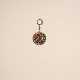 Madhubani handpainted wooden keychain 09 - handcrafted
