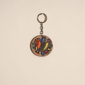 Madhubani handpainted wooden keychain 09 - handcrafted
