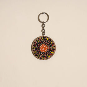 Madhubani handpainted wooden keychain 10 - handcrafted