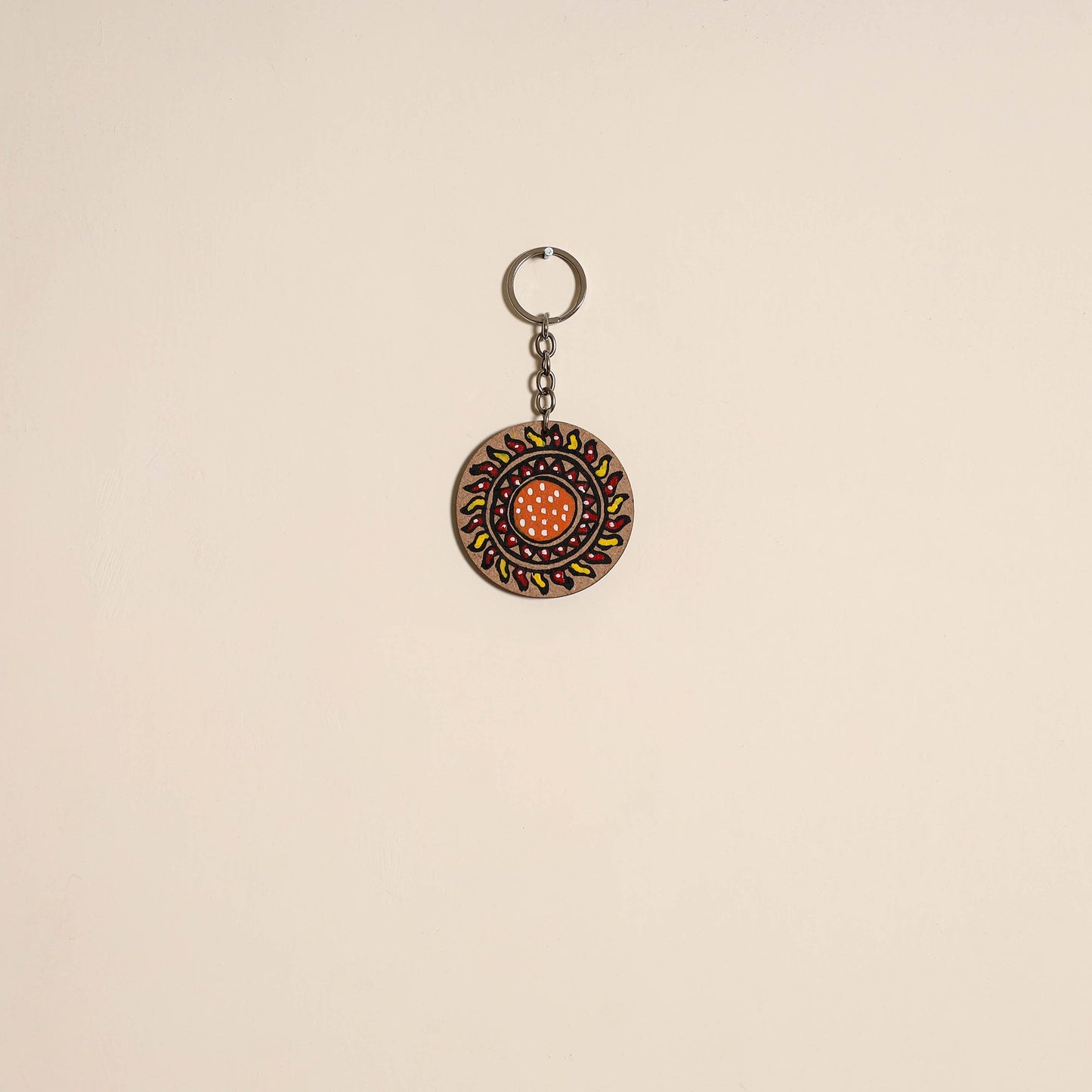 Madhubani handpainted wooden keychain 10 - handcrafted