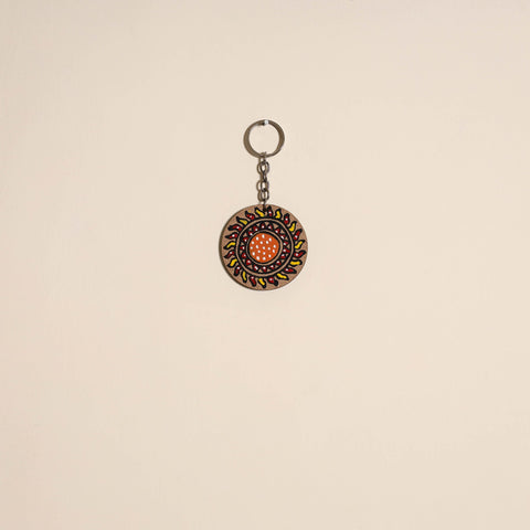 Madhubani handpainted wooden keychain 10 - handcrafted