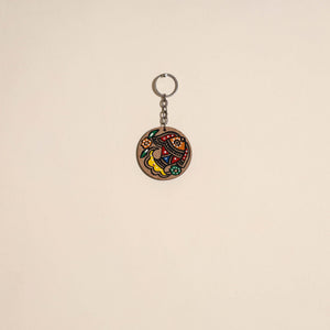 Madhubani handpainted wooden keychain 11 - handcrafted