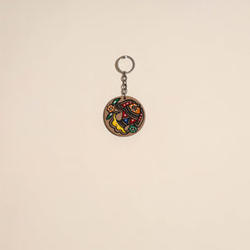Madhubani handpainted wooden keychain 11 - handcrafted